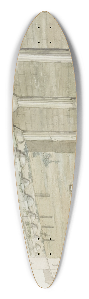 Abraham-Louis-Rodolphe Ducros - Gezicht op oude Minerva tempel op eiland Syracuse 39.3 inch art pintail longboard deck