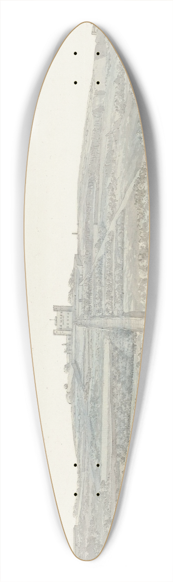 Abraham-Louis-Rodolphe Ducros - Gezicht op Vedala paleis van de grootmeester, gelegen in het Boschetto op Malta 39.3 inch art pintail longboard deck