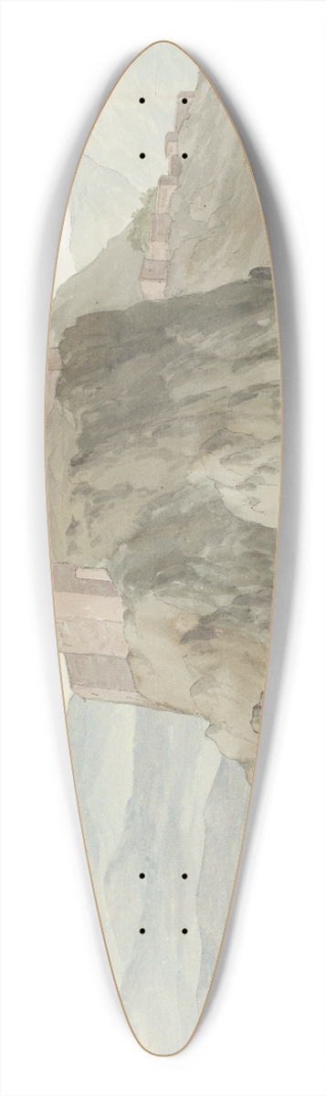 Abraham-Louis-Rodolphe Ducros - Rots en stad Scilla in de regio Calabri gezien vanaf zee aan de noordkant 39.3 inch art pintail longboard deck