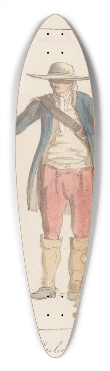 Abraham-Louis-Rodolphe Ducros - Sicileense man in plaatselijk klederdracht 39.3 inch art pintail longboard deck