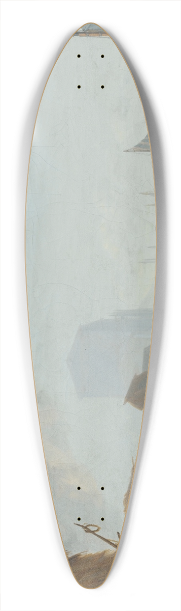 Abraham-Louis-Rodolphe Ducros - The Shore Of A Riverwithboats 39.3 inch art pintail longboard deck