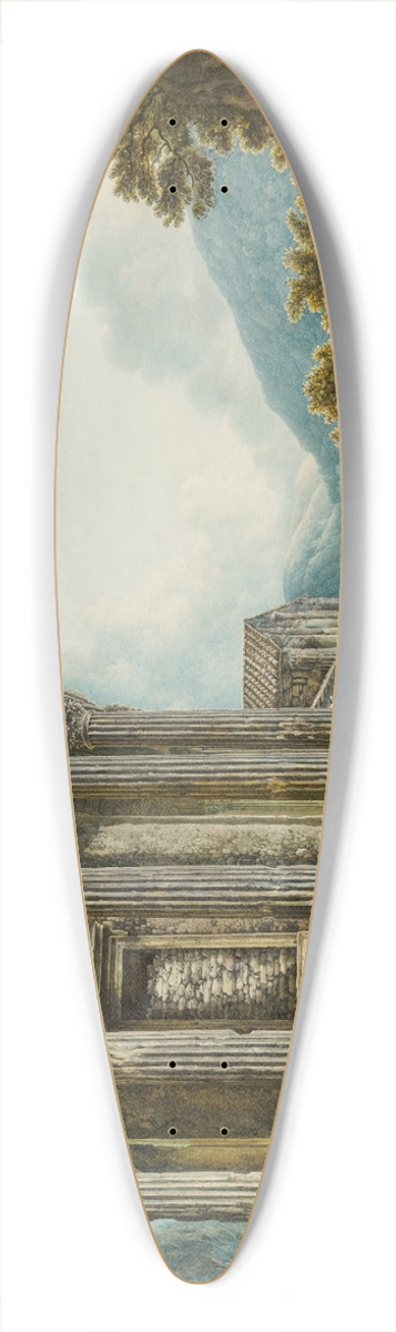 Abraham-Louis-Rodolphe Ducros - Tivoli, a view of the Temple of the Sibyl 39.3 inch art pintail longboard deck
