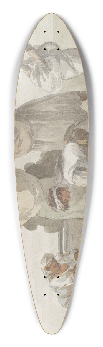 Abraham-Louis-Rodolphe Ducros - Wasvrouwen van Chiaja te Napels 39.3 inch art pintail longboard deck