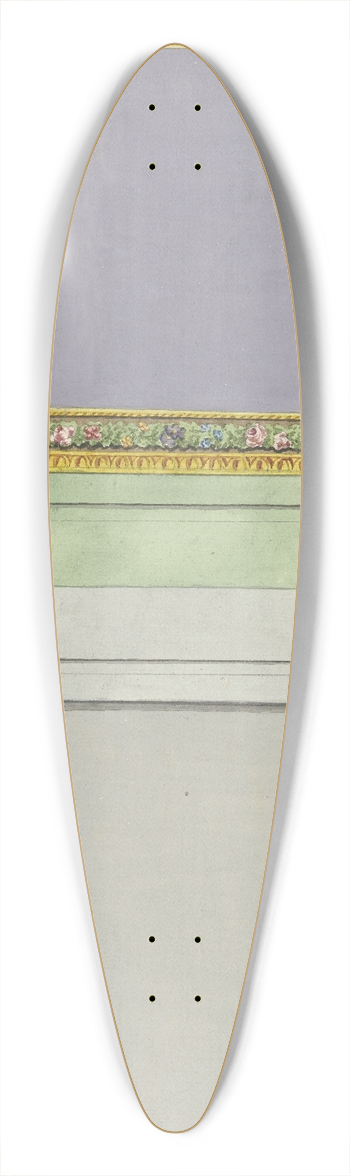 Abraham Meertens - Ontwerp voor kamerversiering met twee rechthoekige panelen in paars en grijs 39.3 inch art pintail longboard deck