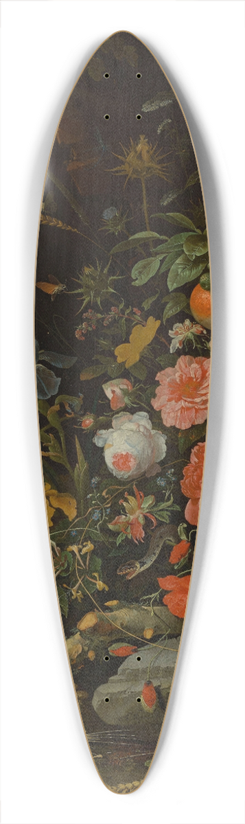 Abraham Mignon - Flowers and tiny creatures  Vanitas 39.3 inch art pintail longboard deck