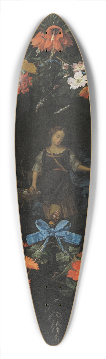Abraham Mignon - Garland of Flowers 39.3 inch art pintail longboard deck