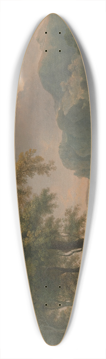Abraham Pether - Wooded Hilly Landscape 39.3 inch art pintail longboard deck