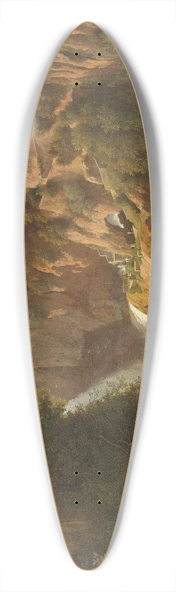 Abraham Teerlink - The Waterfall at Tivoli 39.3 inch art pintail longboard deck