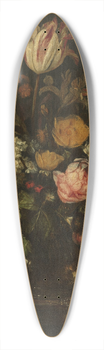 Abraham van Beyeren - Still Life with Flowers 39.3 inch art pintail longboard deck