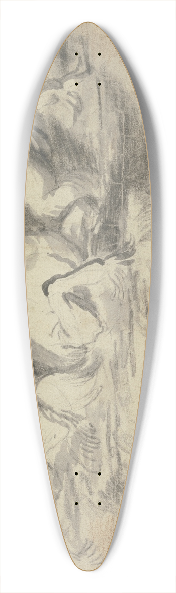 Abraham van Diepenbeeck - A neptune fountain 39.3 inch art pintail longboard deck