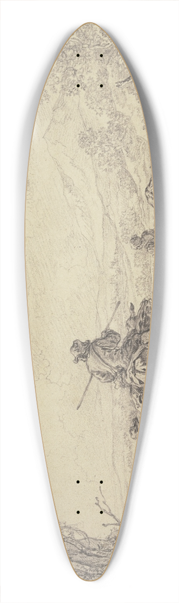 Abraham Van Strij - Hirten mit Rinder- und Schafherde in hgeliger Landschaft 39.3 inch art pintail longboard deck