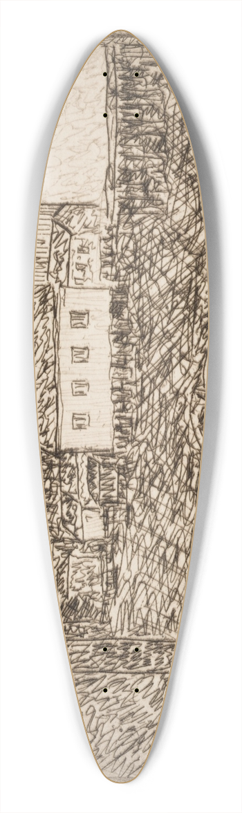 Abraham Walkowitz - Street Scene 39.3 inch art pintail longboard deck