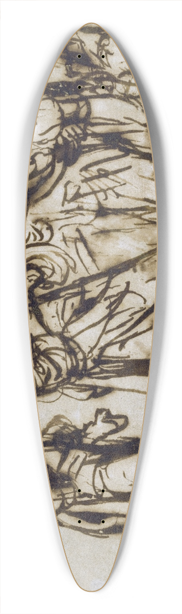 Adam Elsheimer - The Denial of Peter 39.3 inch art pintail longboard deck
