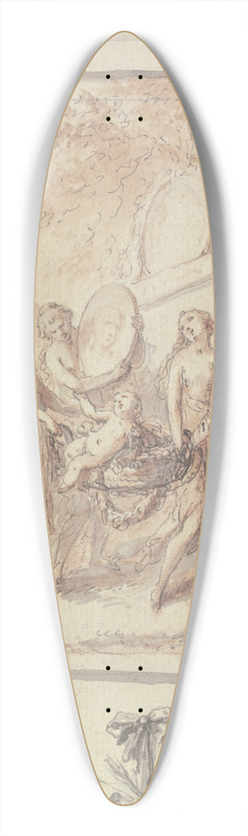 Adam Friedrich Oeser - Entwurf zu einem Titelkupfer 39.3 inch art pintail longboard deck