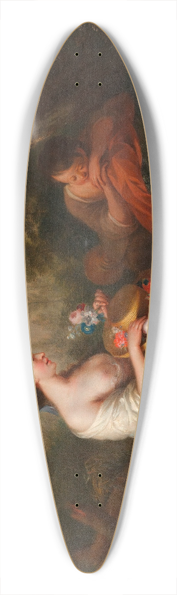 Adam Johann Braun - Erotische Szene im Garten 39.3 inch art pintail longboard deck