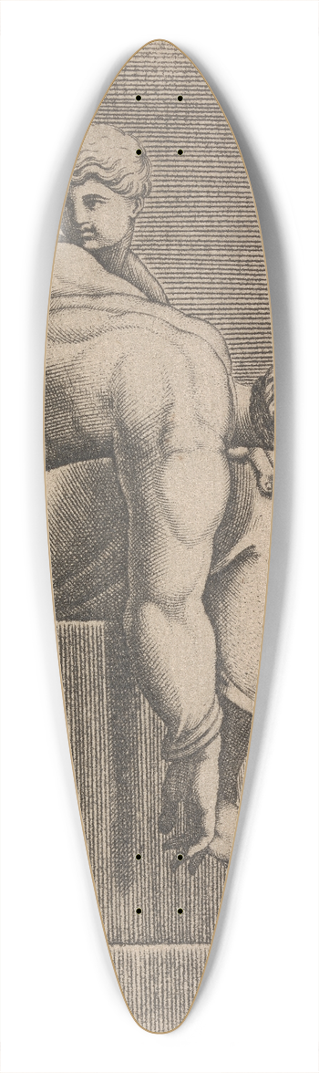 Adamo Scultori - Ancestor of Christ from Abiah Lunette (Right Figure) 39.3 inch art pintail longboard deck