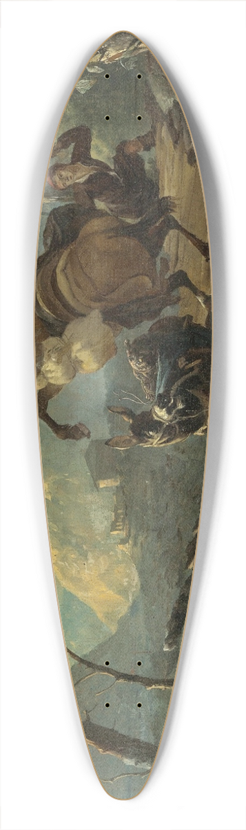 Adam Pynacker - Italianate Landscape With A Donkey And A Rearing Horse Crossing A Collapsing Bridge 39.3 inch art pintail longboard deck