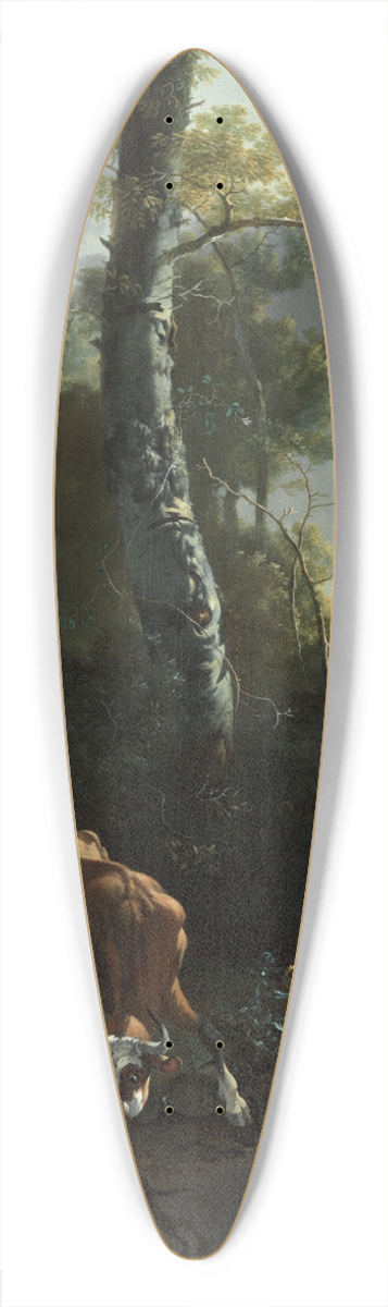 Adam Pynacker - Landscape with enraged ox 39.3 inch art pintail longboard deck