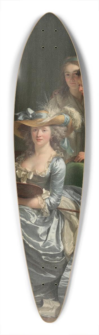 Adlade Labille-Guiard - Self-Portrait with Two Pupils, Marie Gabrielle Capet and Marie Marguerite Carreaux de Rosemond 39.3 inch art pintail longboard deck