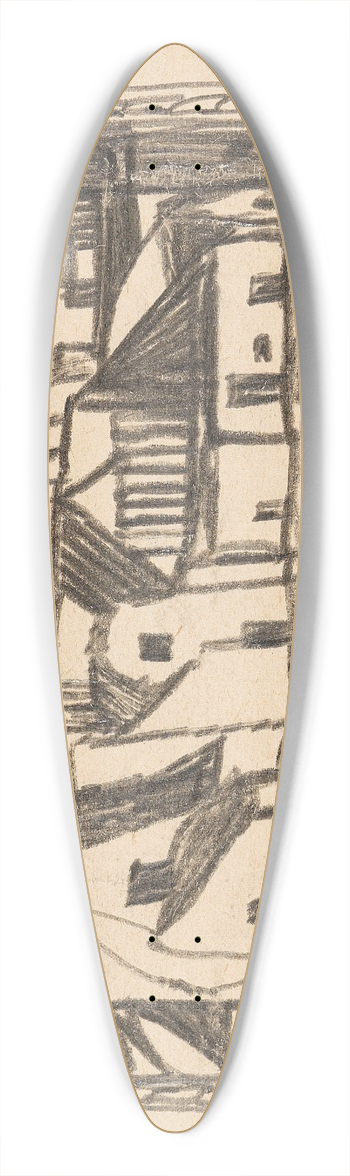 Adolf Hlzel - Dorfansicht 39.3 inch art pintail longboard deck