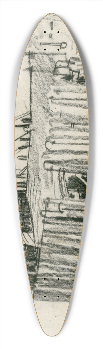 Adolf le Comte - Aanlegsteiger te Veere 39.3 inch art pintail longboard deck