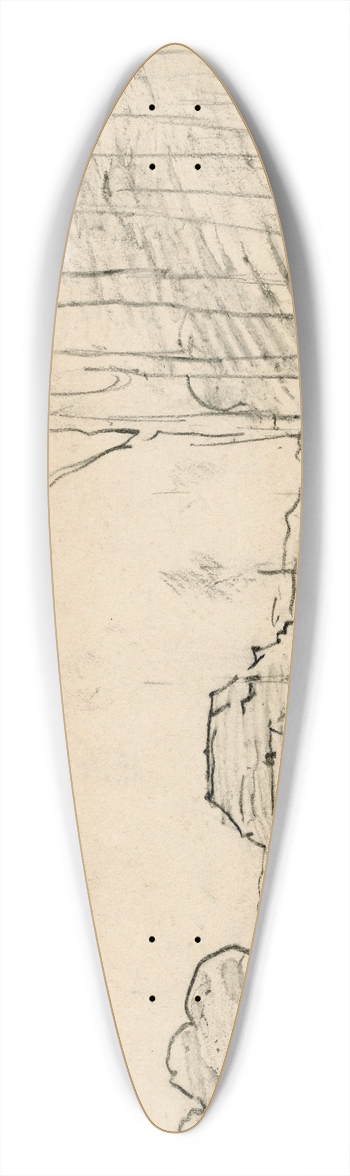 Adolf le Comte - Bruggetje over een vaart en bomenrij 39.3 inch art pintail longboard deck