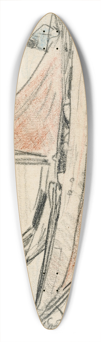 Adolf le Comte - Op de oever getrokken schuit 39.3 inch art pintail longboard deck