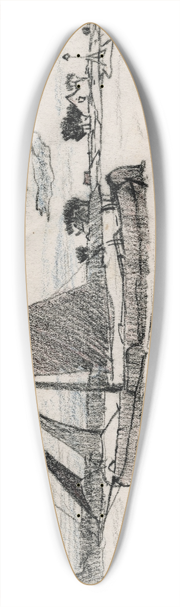 Adolf le Comte - Schuit op een meer 39.3 inch art pintail longboard deck