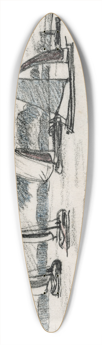 Adolf le Comte - Zeilboten op watervlakte 39.3 inch art pintail longboard deck