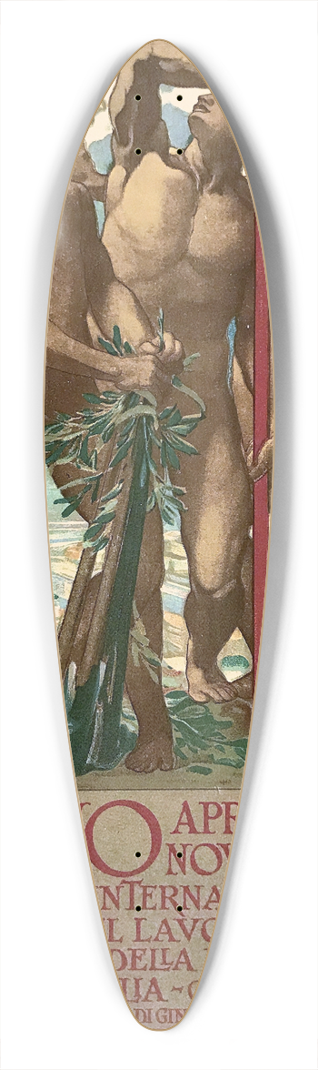 Adolfo De Carolis - Torino, 1911 39.3 inch art pintail longboard deck