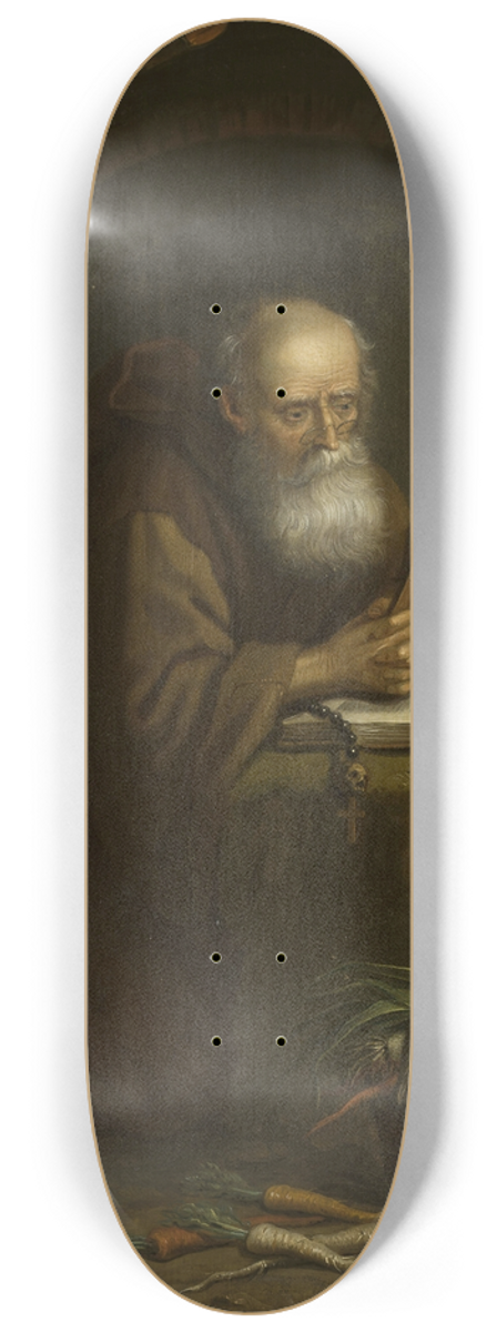 Balthasar Beschey - Hermit praying 8.25 inch art skate deck