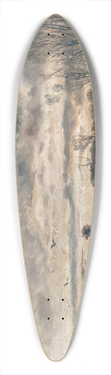 Adolf Stademann - Fishing on the Ice 39.3 inch art pintail longboard deck