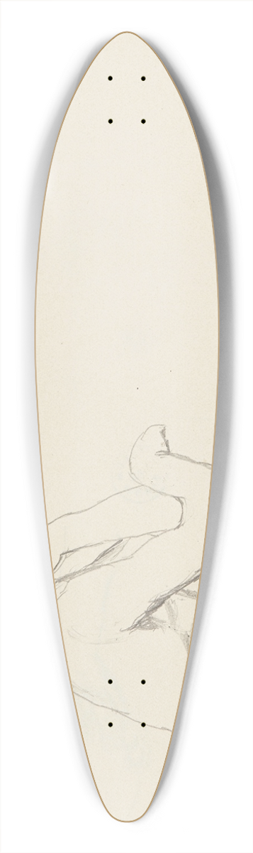 Adolf Sternschuss - akt siedzcego mczyzny 39.3 inch art pintail longboard deck