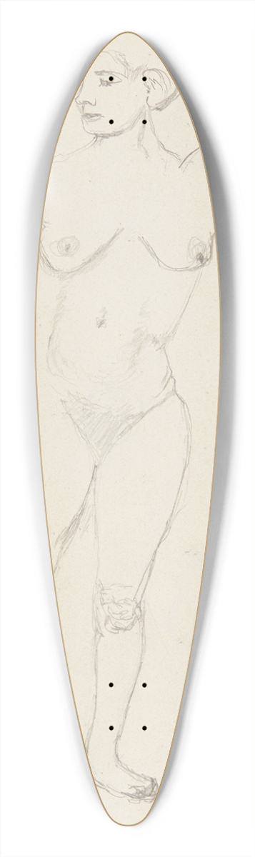 Adolf Sternschuss - akt stojcej kobiety trzymajcej rk na gowie 39.3 inch art pintail longboard deck