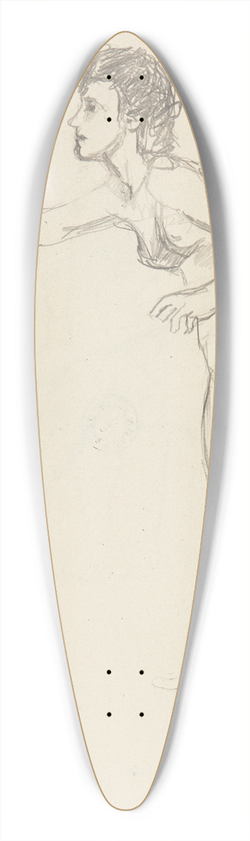 Adolf Sternschuss - akt stojcej pochylonej kobiety z wycignit przed siebie praw rk 39.3 inch art pintail longboard deck