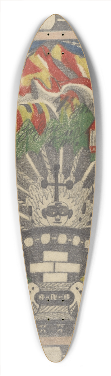 Adolf Wlfli - Tiger=Zohrn=Riesen=Gletscher,=Hochalp=Stok, in Nordwest=Indien 39.3 inch art pintail longboard deck