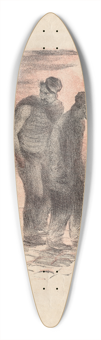 Adolphe Lon Willette - Paris Scenes and Murderers 39.3 inch art pintail longboard deck