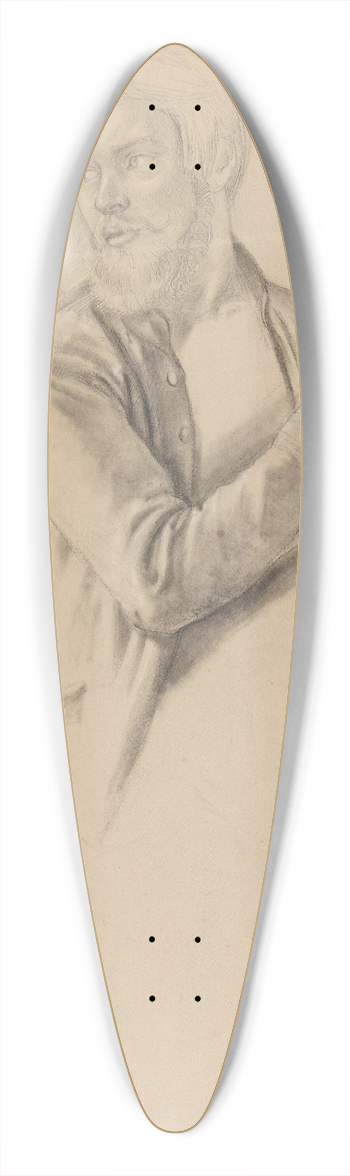 Adolph Tidemand - Bearded young man 39.3 inch art pintail longboard deck
