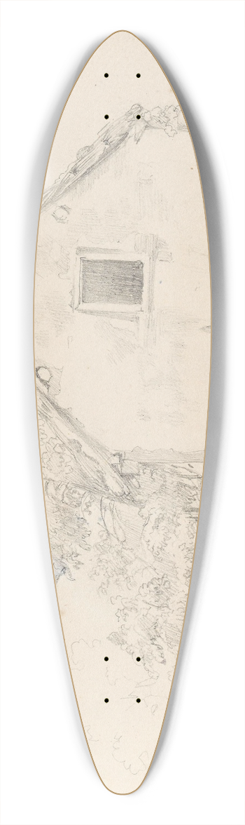 Adolph Tidemand - Bondehus, Altenahr 39.3 inch art pintail longboard deck