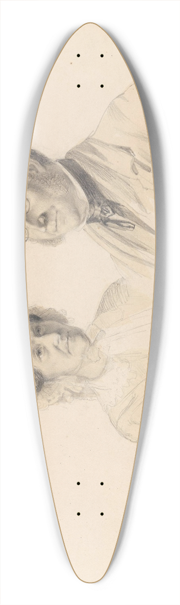 Adolph Tidemand - Double portrait 39.3 inch art pintail longboard deck