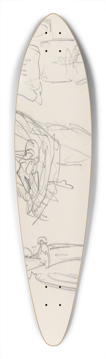 Adolph Tidemand - En kvinnefigur og to mannsfigurer 39.3 inch art pintail longboard deck
