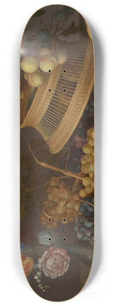 Balthasar van der Ast - Still Life of Flowers, Fruit, Shells, and Insects 8.25 inch art skate deck