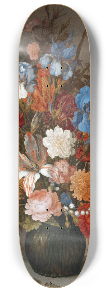 Balthasar van der Ast - Still Life with Flowers 8.25 inch art skate deck