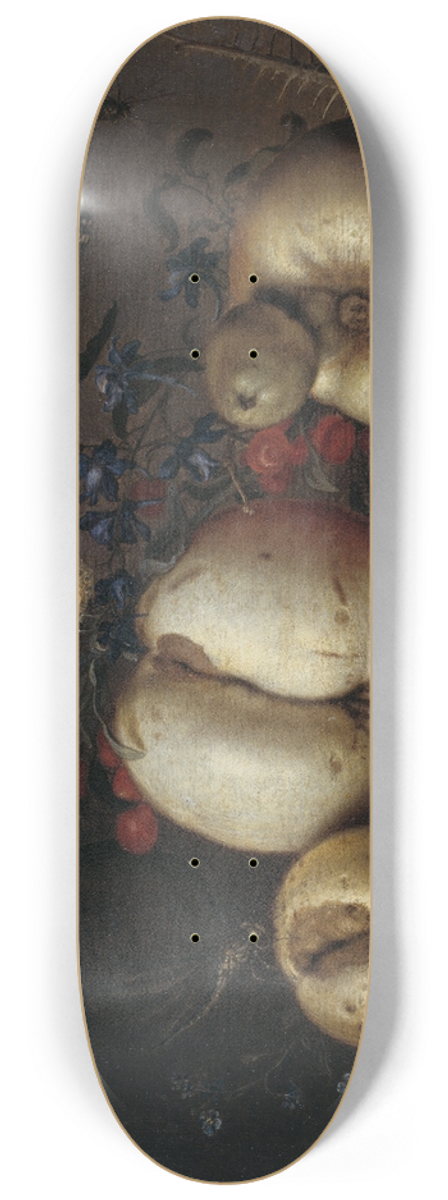Balthasar van der Ast - Still Life with Fruit and Shells 8.25 inch art skate deck