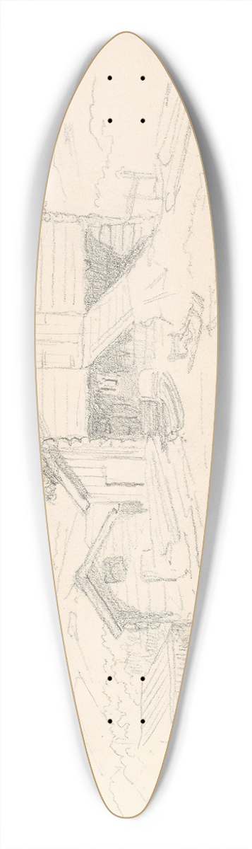 Adolph Tidemand - Fra Tofte, Gausdal 39.3 inch art pintail longboard deck