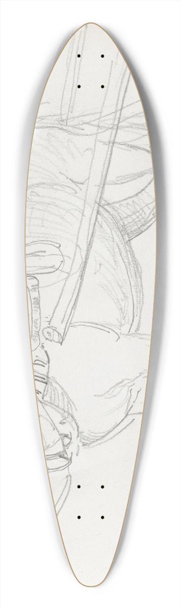 Adolph Tidemand - Horse 39.3 inch art pintail longboard deck