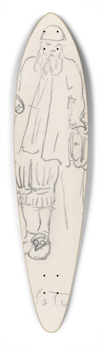 Adolph Tidemand - Mannsfigur i drakt fra Setesdal 39.3 inch art pintail longboard deck