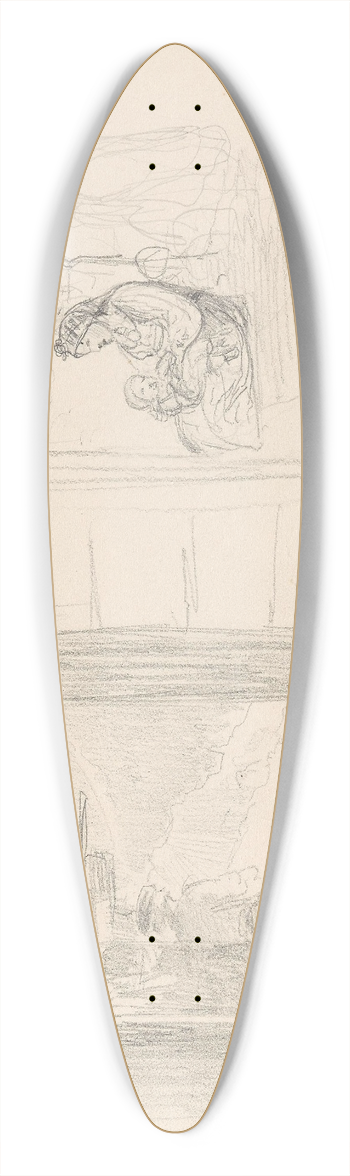 Adolph Tidemand - Mannsfigur i drpning; kvinne med barn 39.3 inch art pintail longboard deck