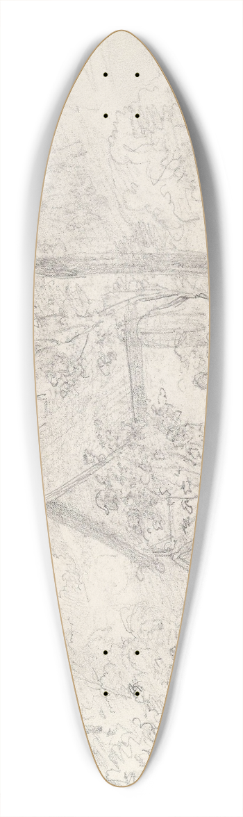Adolph Tidemand - Seljord kirke 39.3 inch art pintail longboard deck