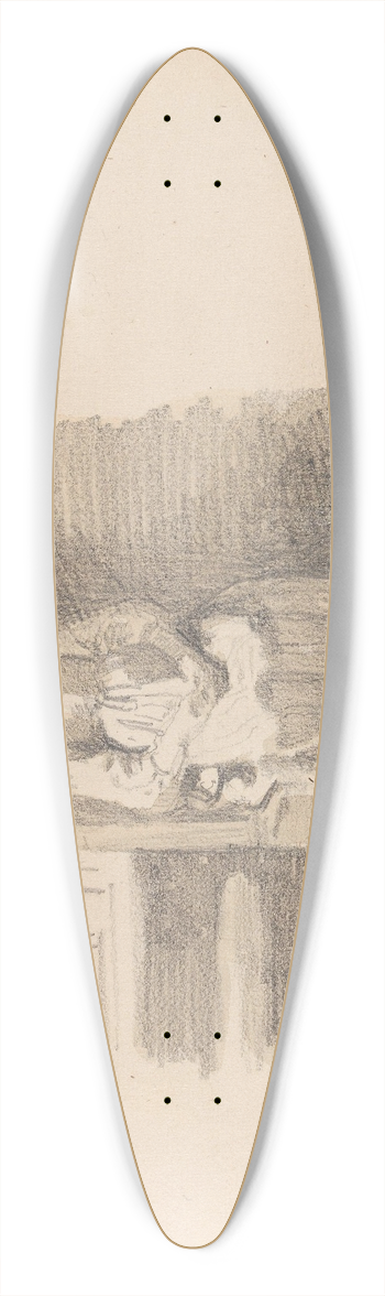 Adolph Tidemand - Sittende jente ved vindu 39.3 inch art pintail longboard deck